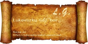 Lukovszky Gábor névjegykártya