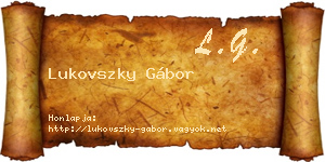 Lukovszky Gábor névjegykártya